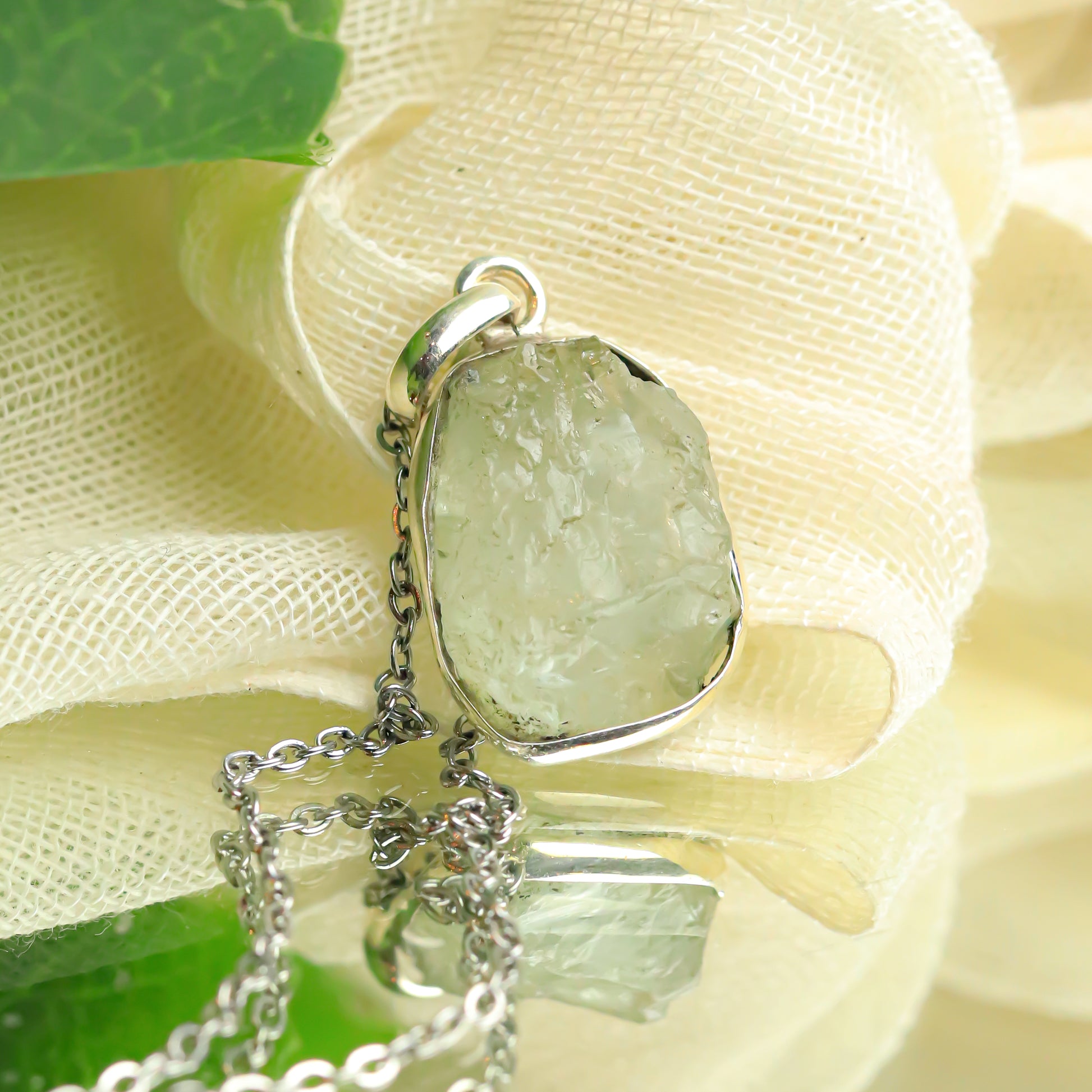 Real Aquamarine Silver Pendant