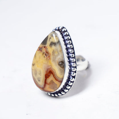 Crazy Lace Agate Crystal And Stone Ring Jewellery