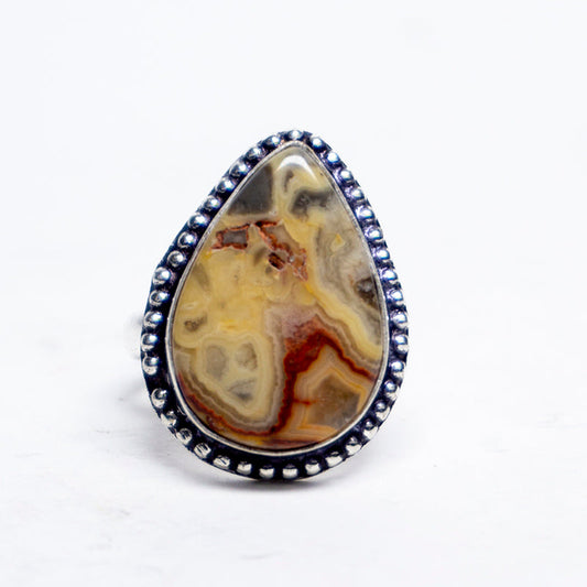 Crazy Lace Agate Crystal And Stone Ring Jewellery