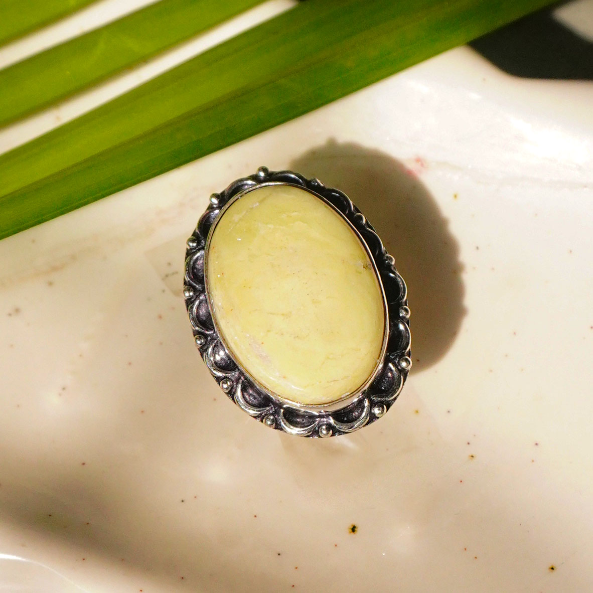 Lemon Jade Crystal Ring