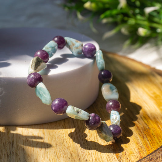 Healing the Heart Mind Body Soul, Calling in Divine Support, Release Addictions, Release Anxiety Crystal and Stone Combination Bracelet Jewellery