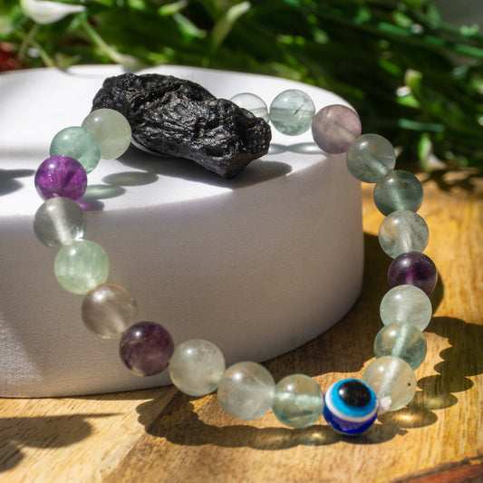 Spiritual Enlightenment, Joy, Positivity and Positive Transformation to Reach Desired Goals Crystal and Stone Combination Bracelet Jewellery