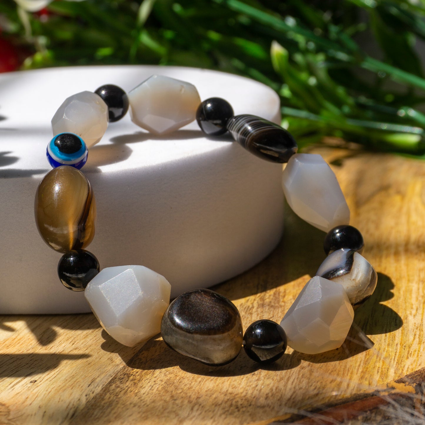 Protection shield ever empowering! Impenetrable protection Crystal and Stone Combination Bracelet Jewellery