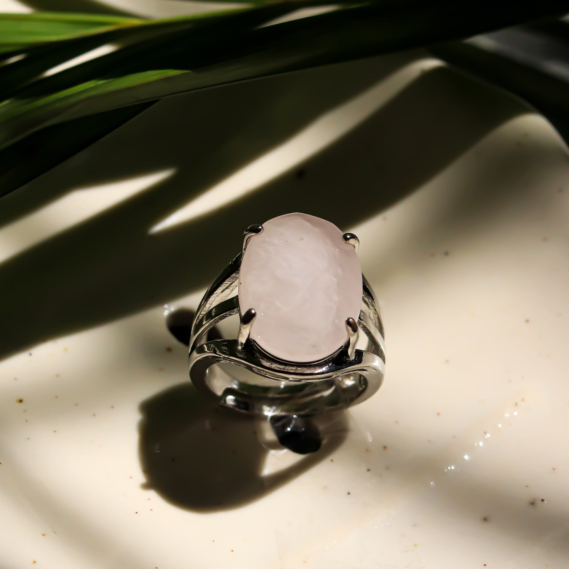 Real Rose Quartz Ring