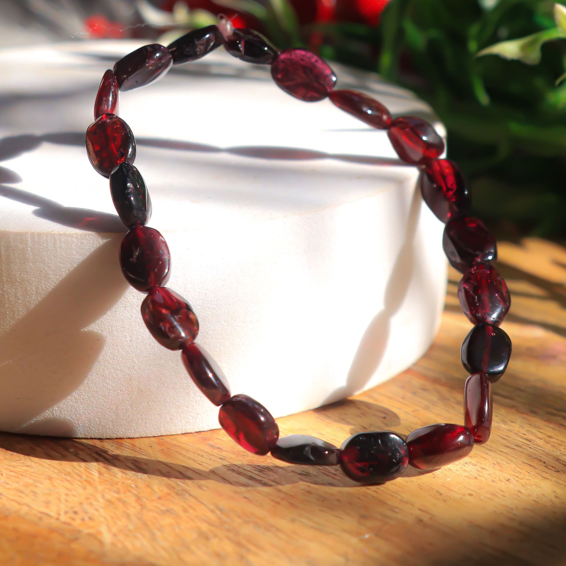 Real Garnet Tumble Bracelet