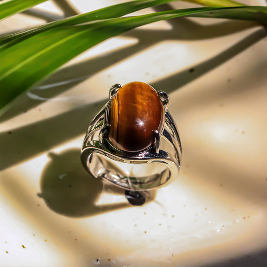 Real Tiger Eye Ring