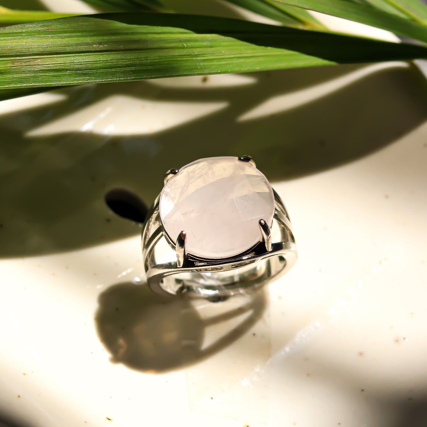 Real Rose Quartz Ring