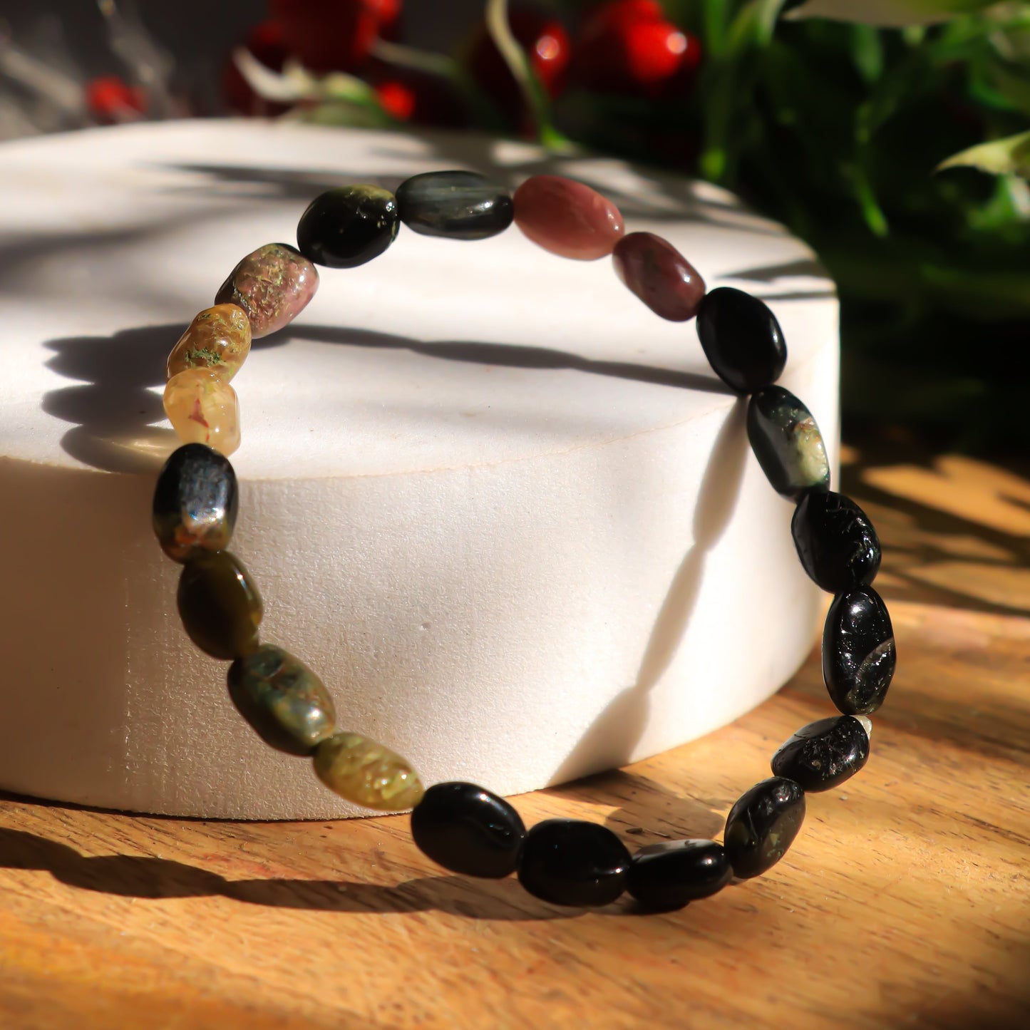 Multi Tourmaline Bead Bracelet