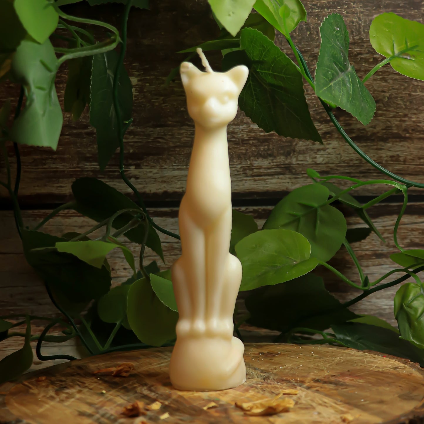 Real Cat Figure Candle White