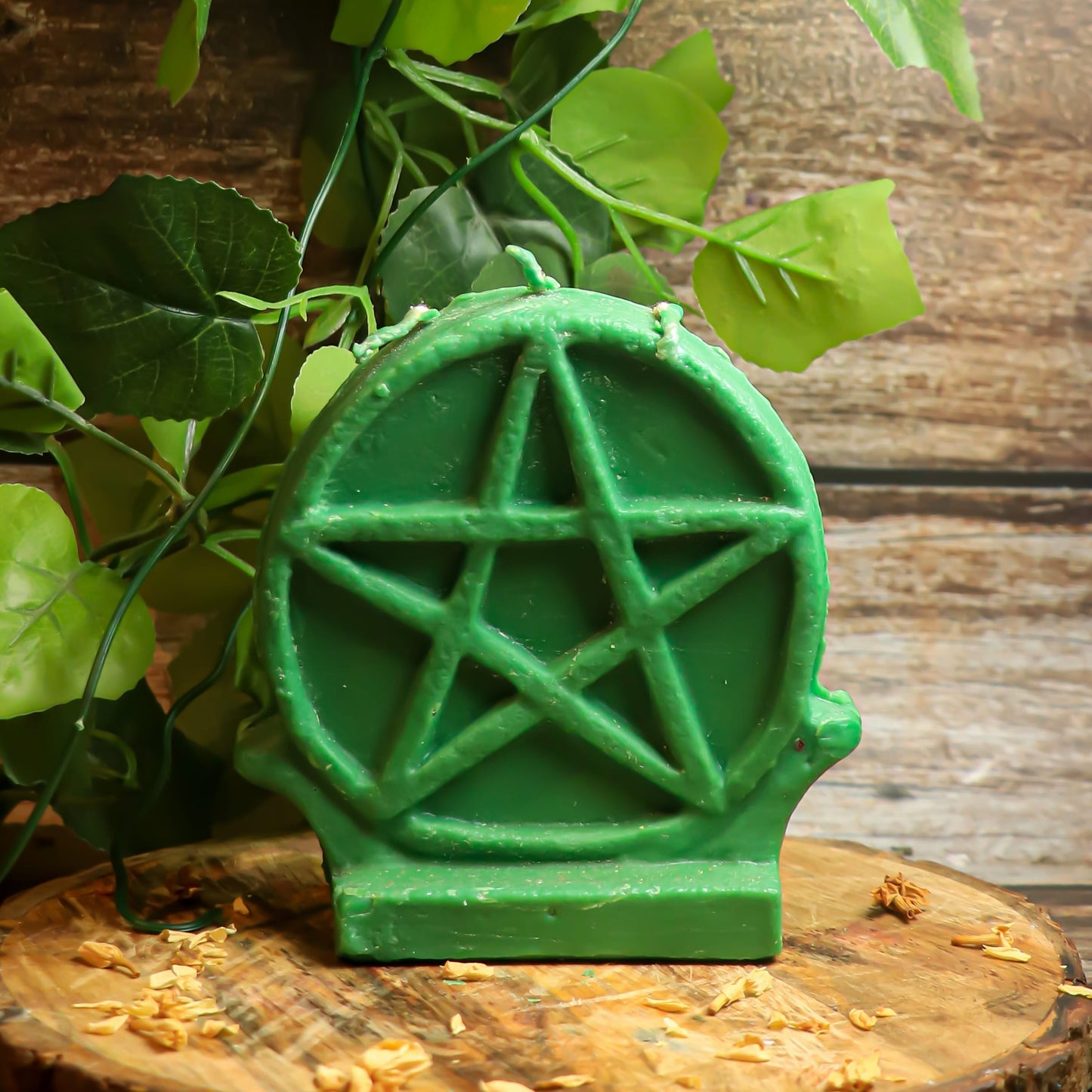 Real Green Colour Pentagram Figure Candle