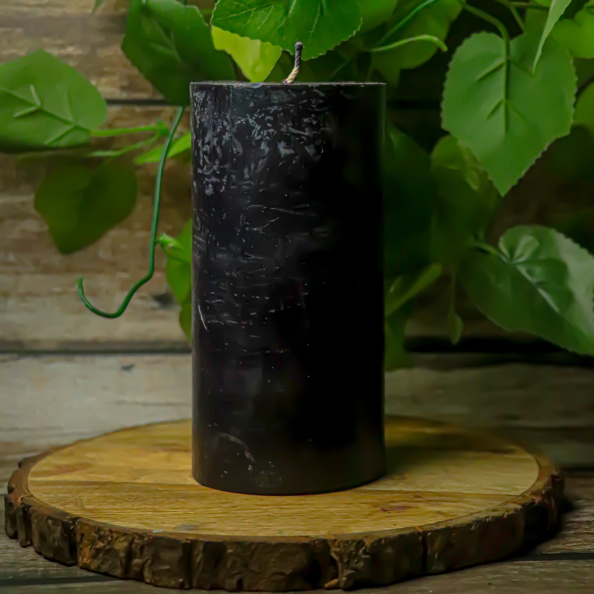 Real Black Pillar Basic Daily Ritual Candle