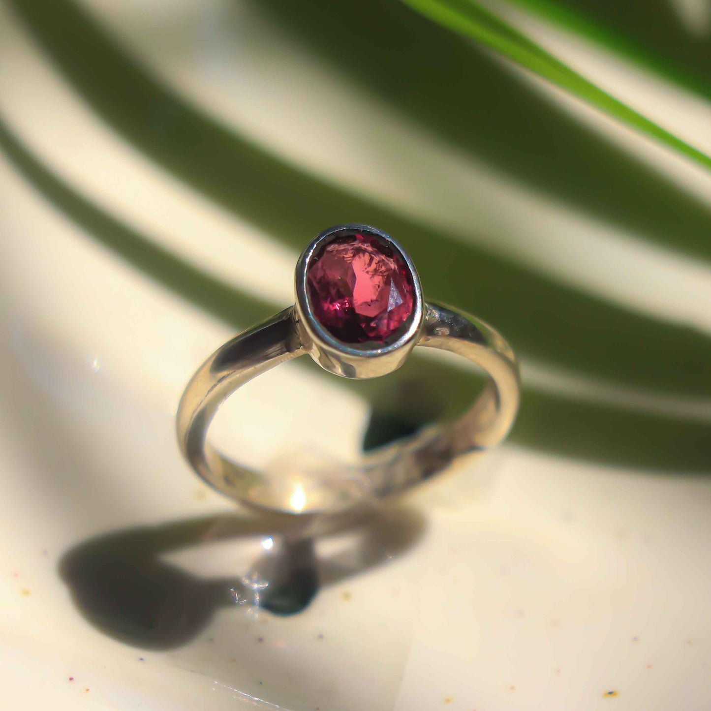 Real Pink Tourmaline Silver Ring