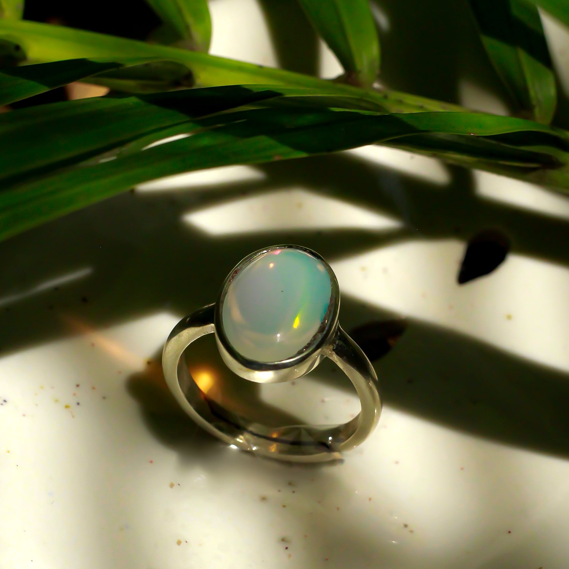 Real Ethiopian Fire Opal Silver Ring