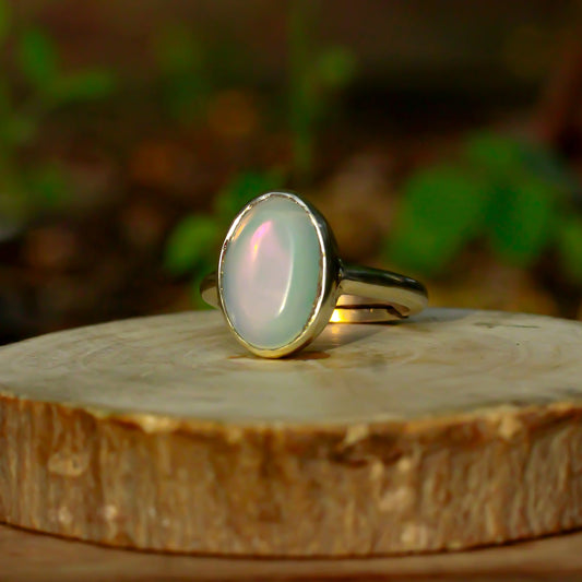 Real Ethiopian Fire Opal Silver Ring