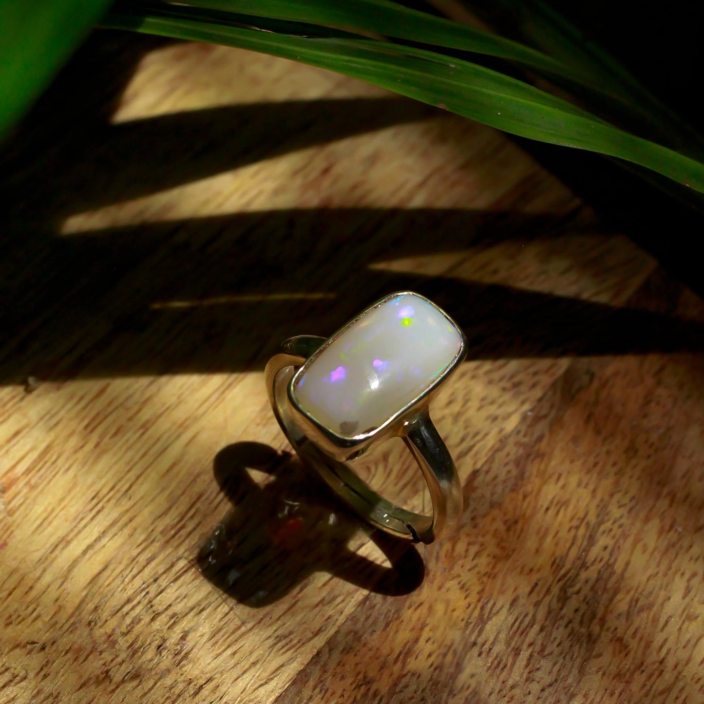 Real Ethiopian Fire Opal Silver Ring