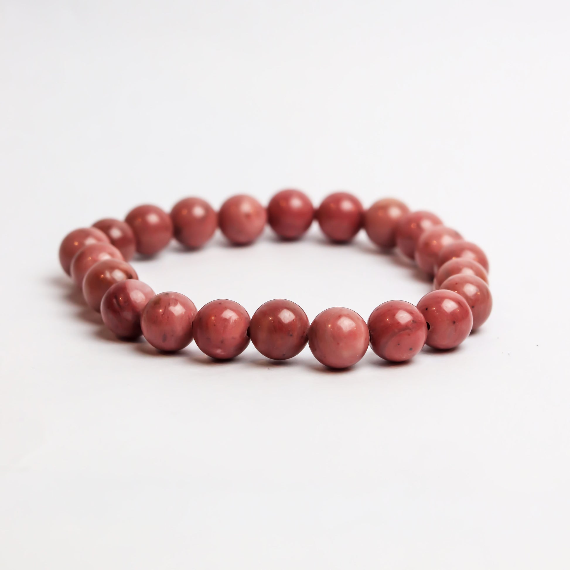 Real Thulite Bead Bracelet