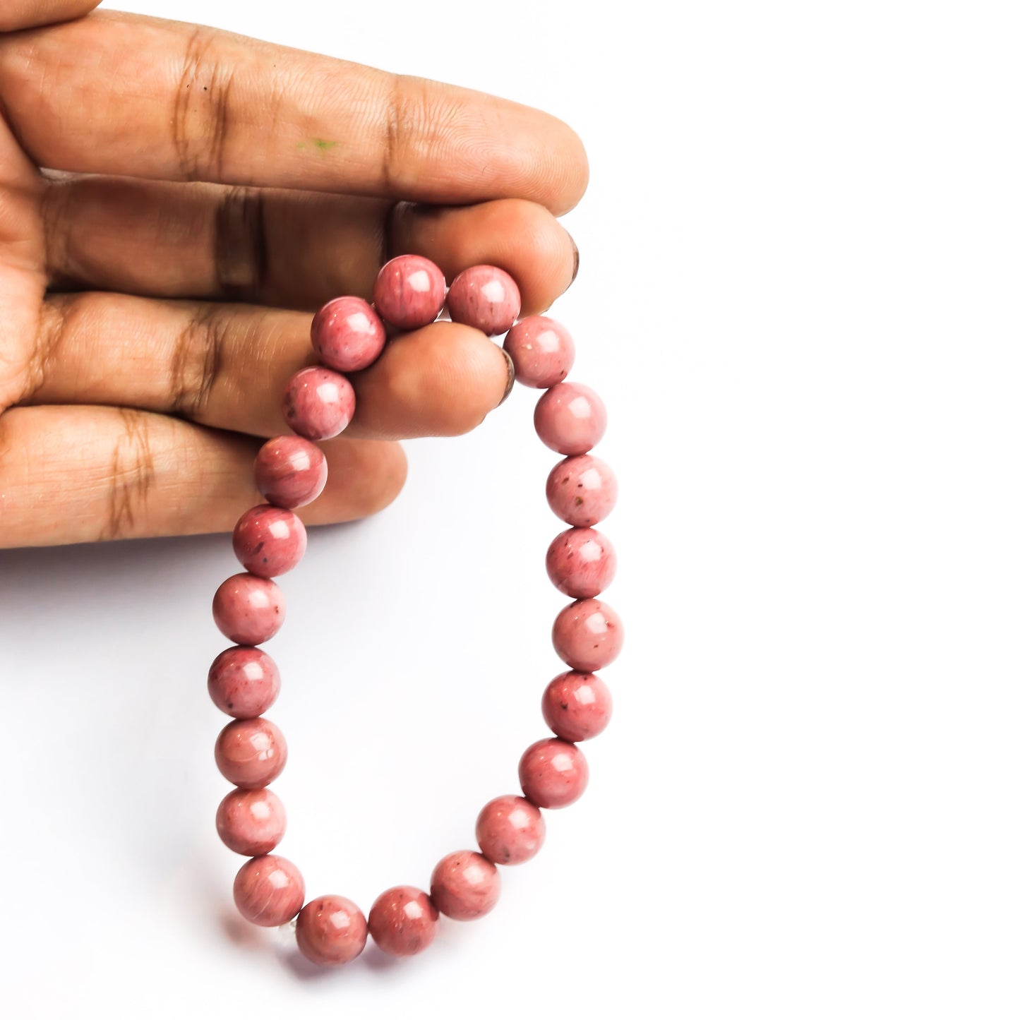 Real Thulite Bead Bracelet