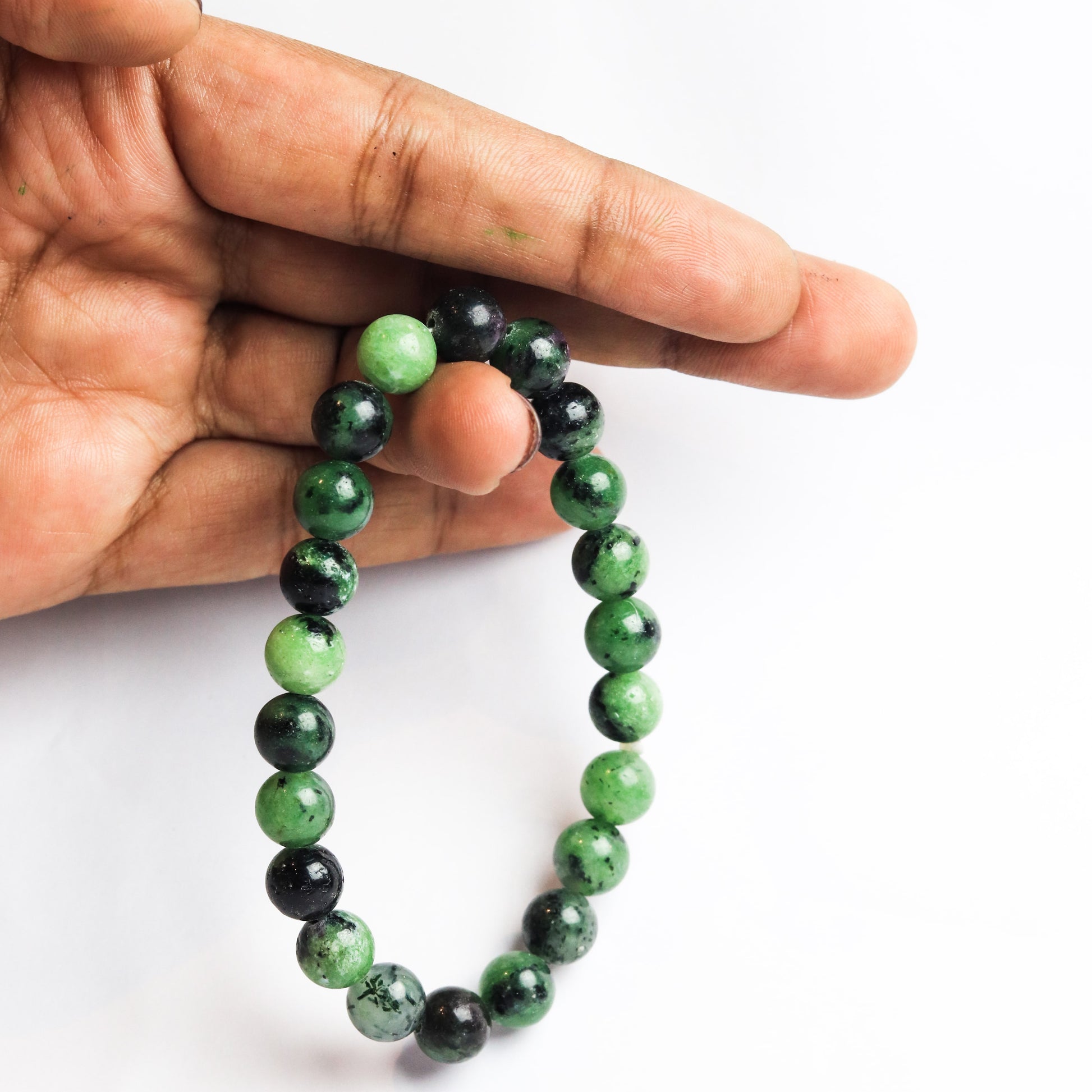 Real Ruby Zoisite Bead Bracelet