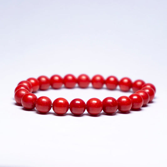 Red Coral Taiwan Bracelet Crystal And Stone Bead Bracelet Jewellery 8 mm