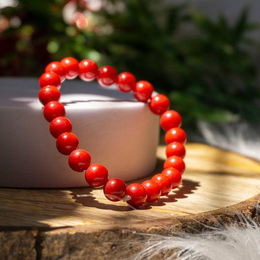 Red Jasper Bracelet Crystal and Stone Bead Bracelet Jewellery 8mm