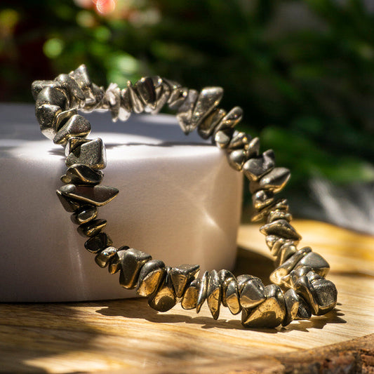 Pyrite Crystal And Stone Chip Bracelet Jewellery