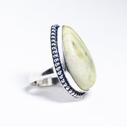 Lemon Njade Crystal And Stone Ring Jewellery