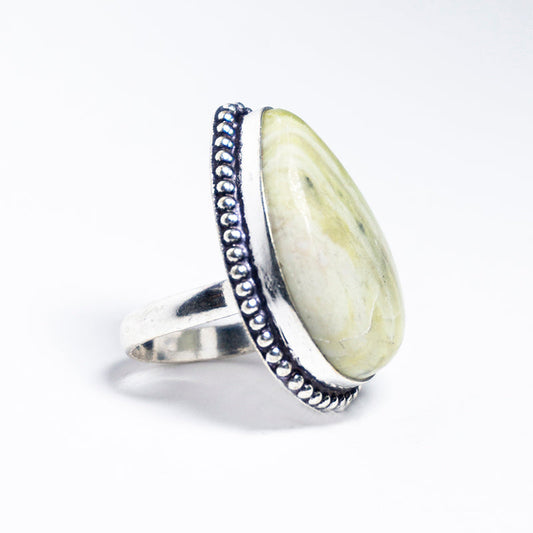 Lemon Njade Crystal And Stone Ring Jewellery