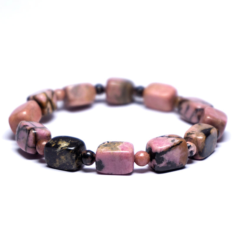 Rodonite Crystal Bracelet And Stone Fancy Bracelet Jewellery