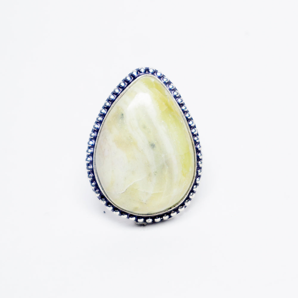 Lemon Njade Crystal And Stone Ring Jewellery