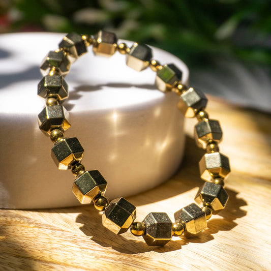 Golden Hematite Bracelet Crystal And Stone Fancy Bracelet Jewellery