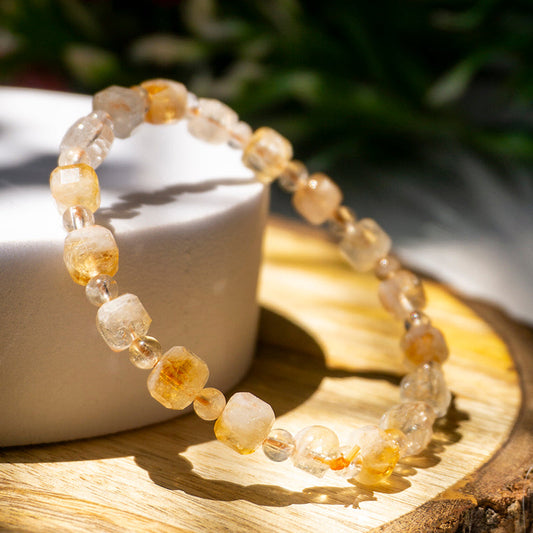 Citrine Bracelet Crystal And Stone Fancy Bracelet Jewellery 8 mm