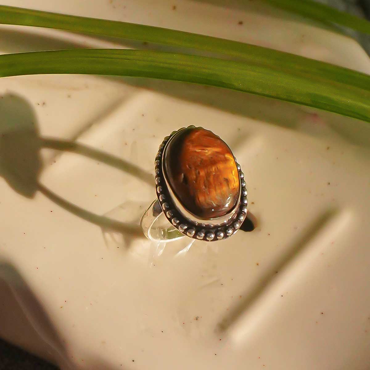 Tiger's Eye Crystal Ring