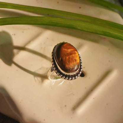 Tiger's Eye Crystal Ring