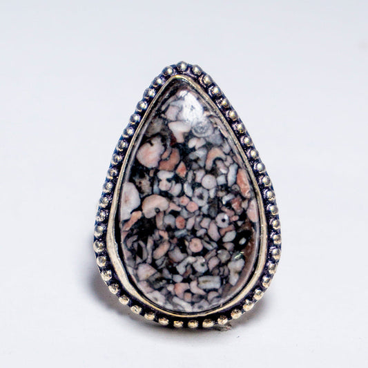 Leopard Skin Crystal And Stone Ring Jewellery