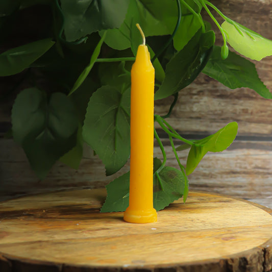 Real Small Simple Yellow Daily Ritual Candle( Pack of 10)