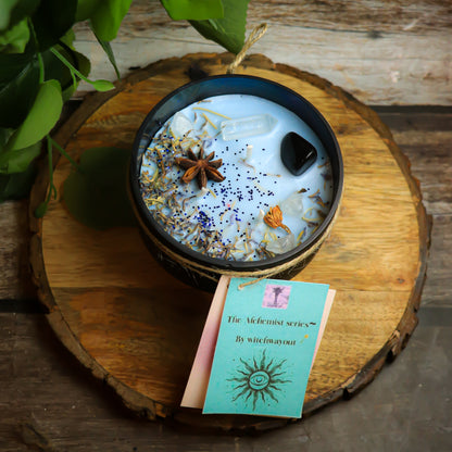 Real Starry Nights And Blissful Beginnings ! Cool Water Scented Joy and The Comfort Of Stillness-Intention Candle