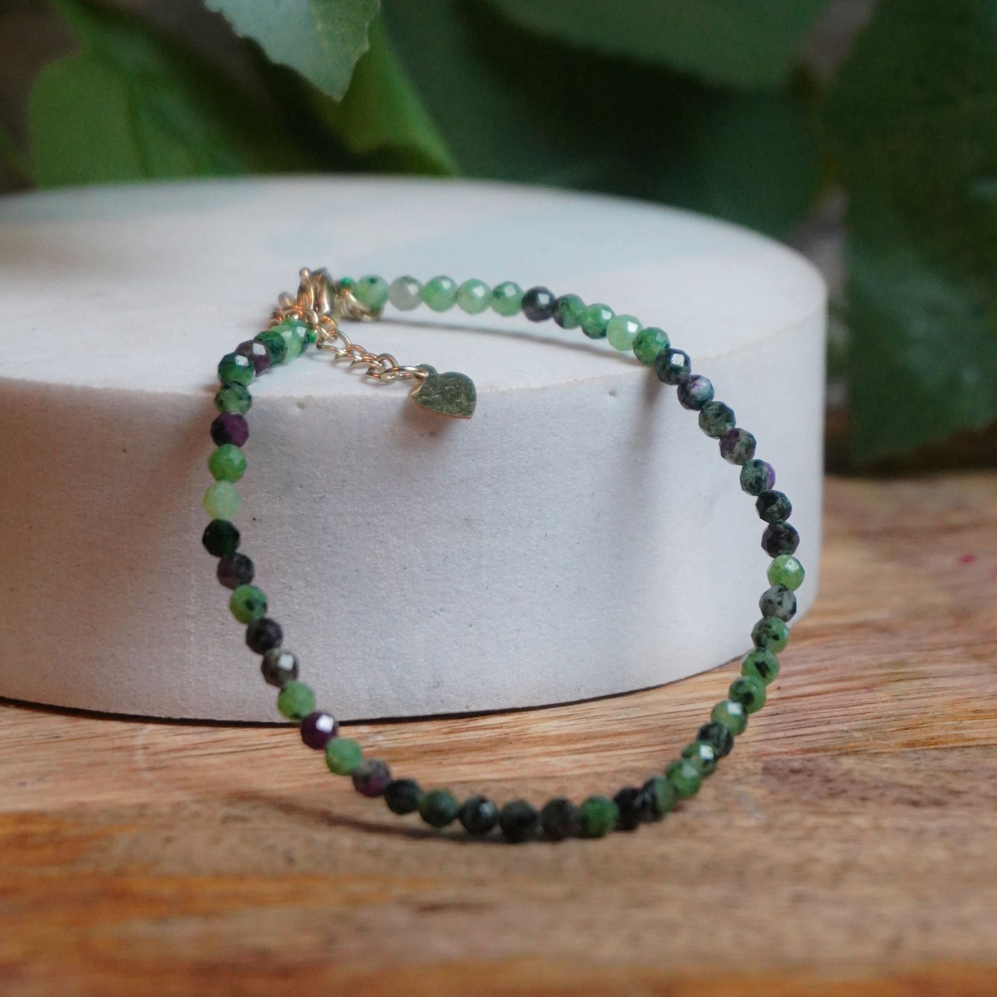 Real Ruby Zoisite Charm Fancy Bracelet