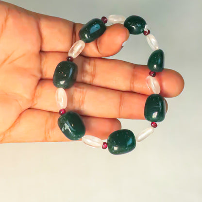 Real Achieving Success,Powering Through,Success And Fame Combination Bracelet-Garnet+Rosequartz +Aventurine Beads.