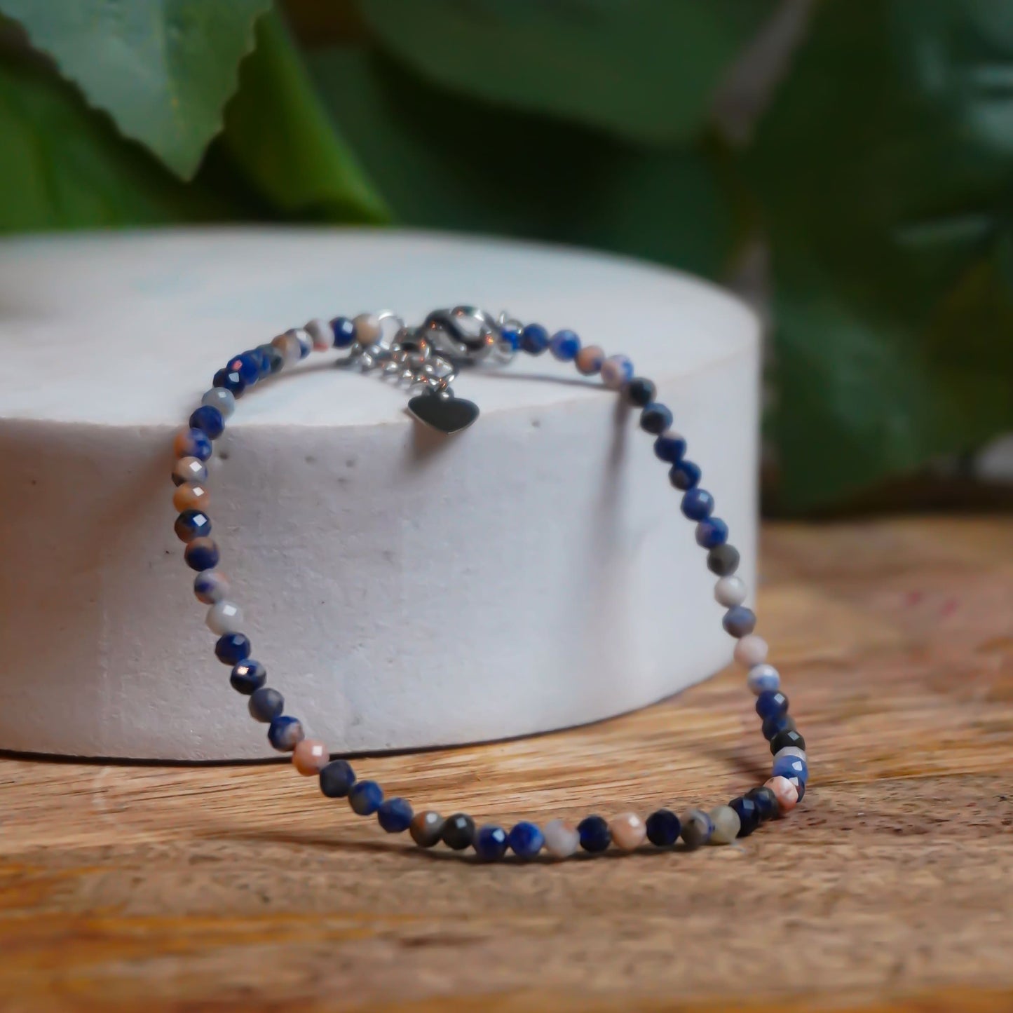 Real Sodalite Charm Fancy Bracelet