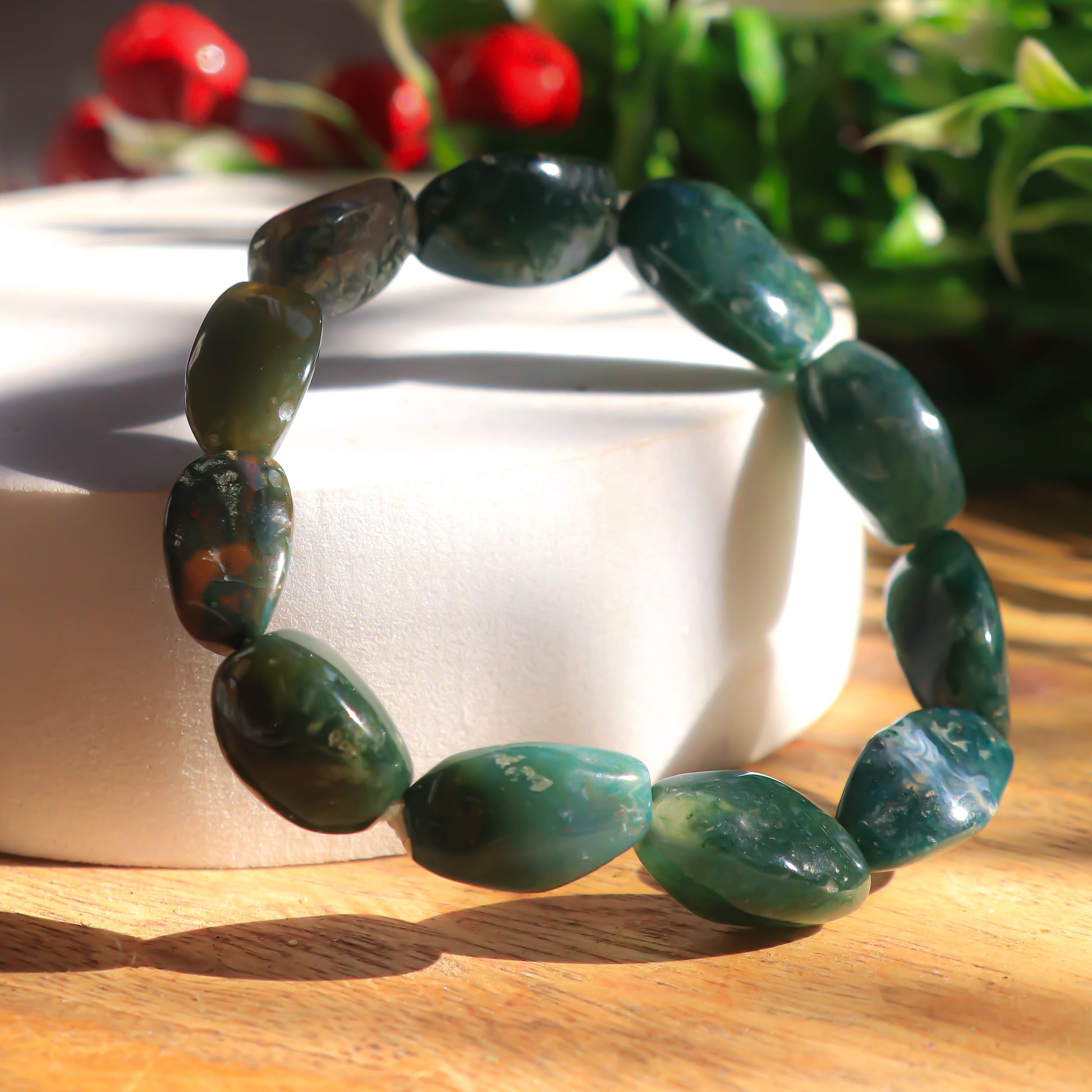 Real Bloodstone Tumble Bracelet