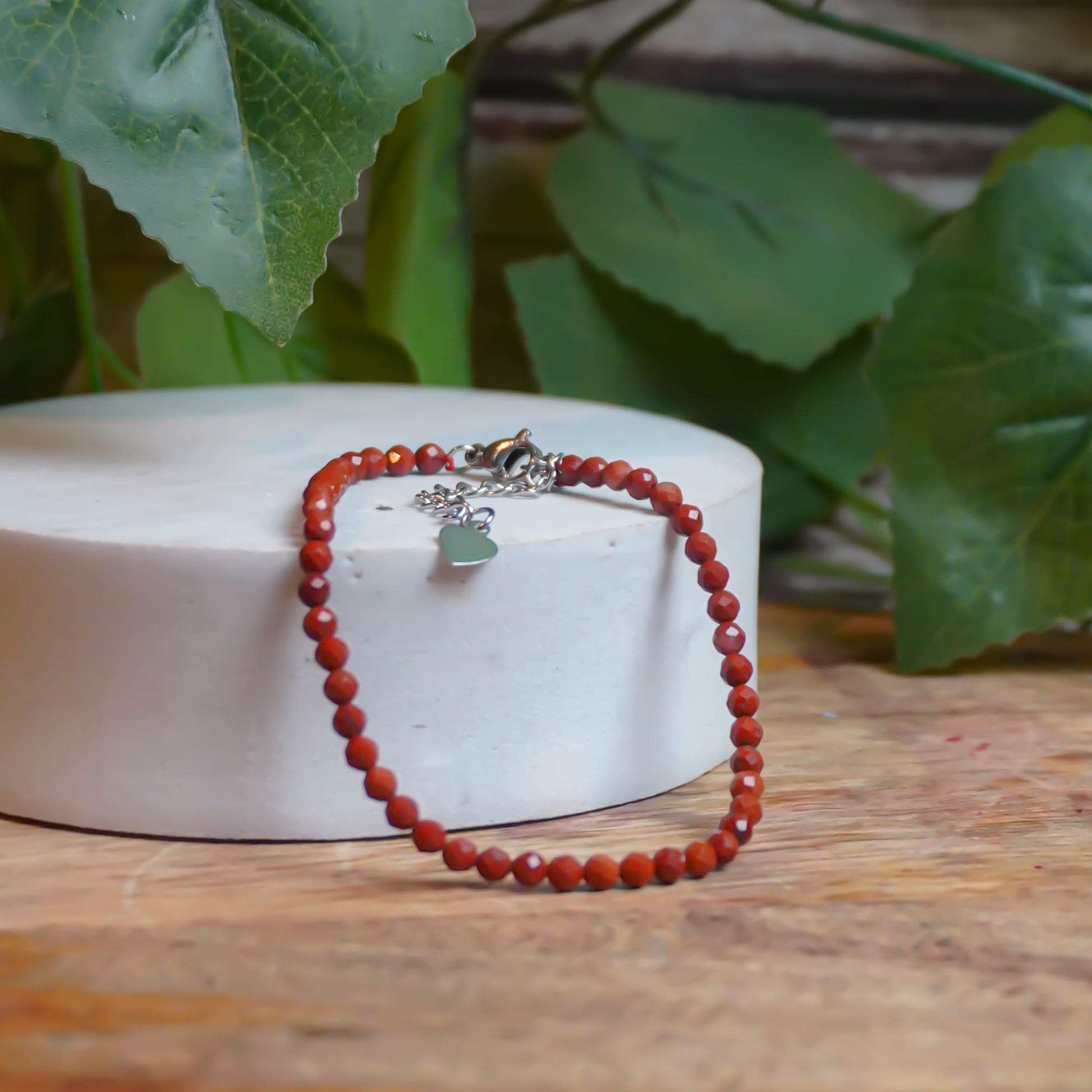 Real Red Jasper Charm Fancy Bracelet