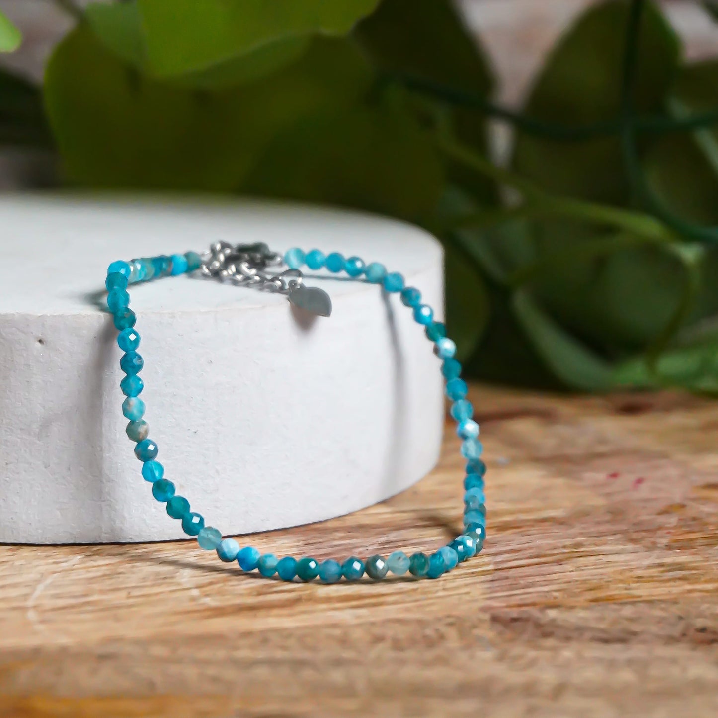 Real Neon Apatite Charm Fancy Bracelet