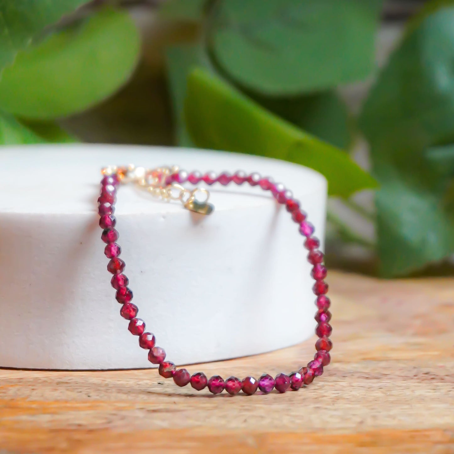 Real Rhodolite Garnet Charm Fancy Bracelet