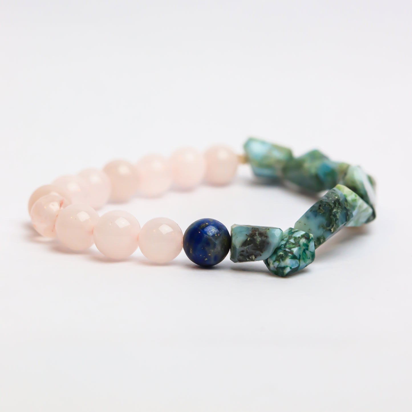 Larimar rose - call in love , colossal calm Crystal and Stone Combination Bracelet Jewellery 8mm