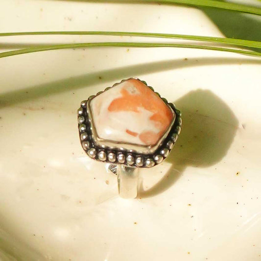 Real Scolecite Crystal Ring