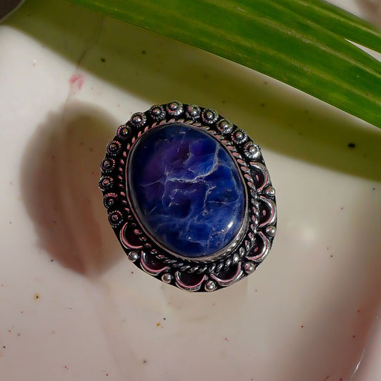 Sodalite Crystal Ring