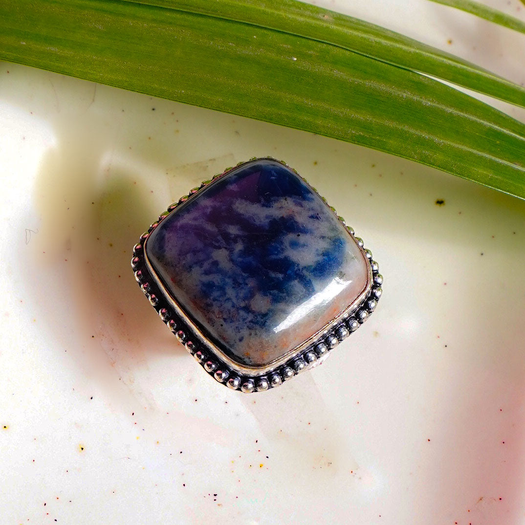 Real Sodalite Crystal Ring