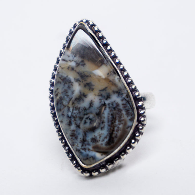 Dendritic Agate Crystal And Stone Ring Jewellery