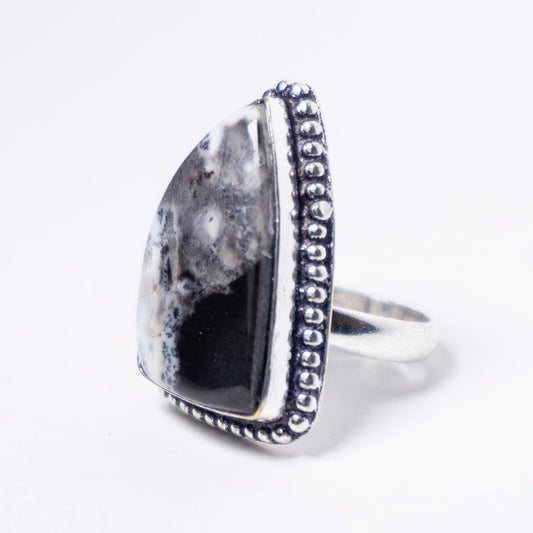 Dendritic Agate Crystal And Stone Ring Jewellery