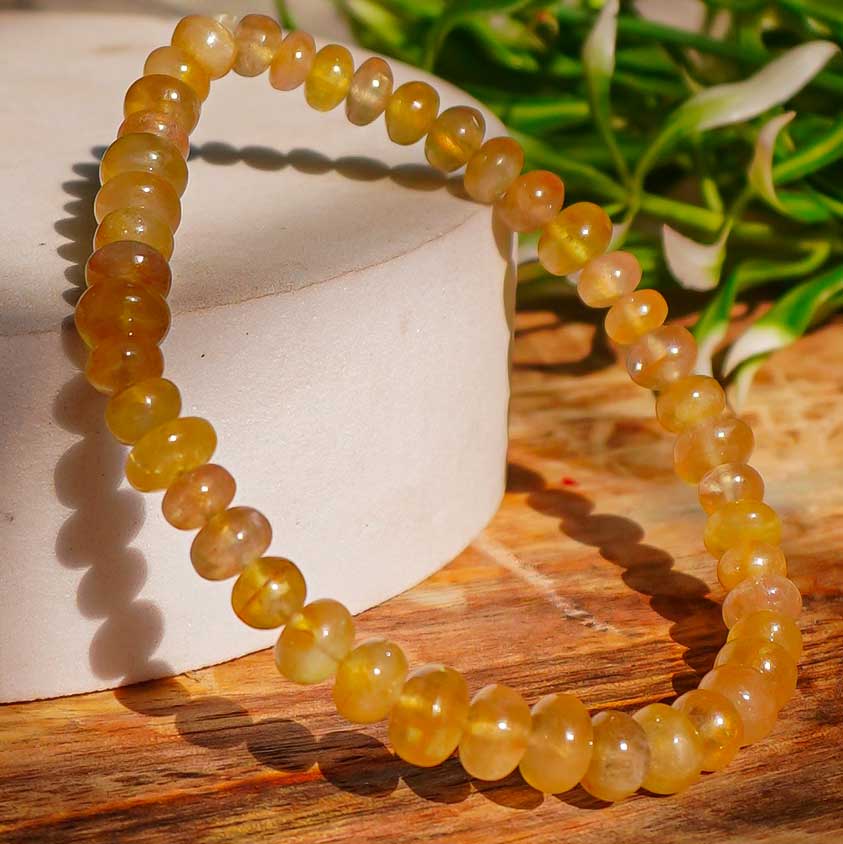 Real Natural Yellow Sapphire Crystal Bracelet